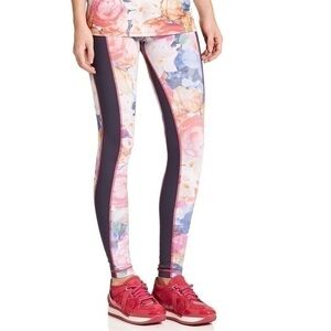 Vimmia Navy Floral Paneled Leggings Yoga Barre